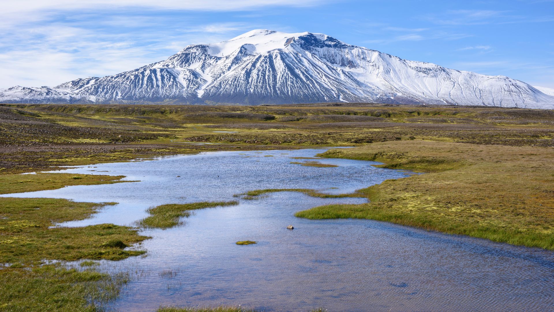 Iceland's highest mountain towers in the distance