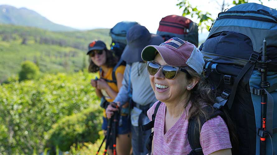 Happy group of Wildland Trekking guests in Alaska