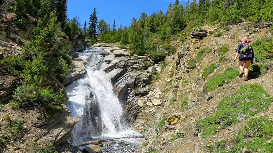 Hiking the berg lake trail around Mount Robson Glacier, in British Columbia Canada. Full of beautiful forests, glaciers, lakes, mountains and waterfalls