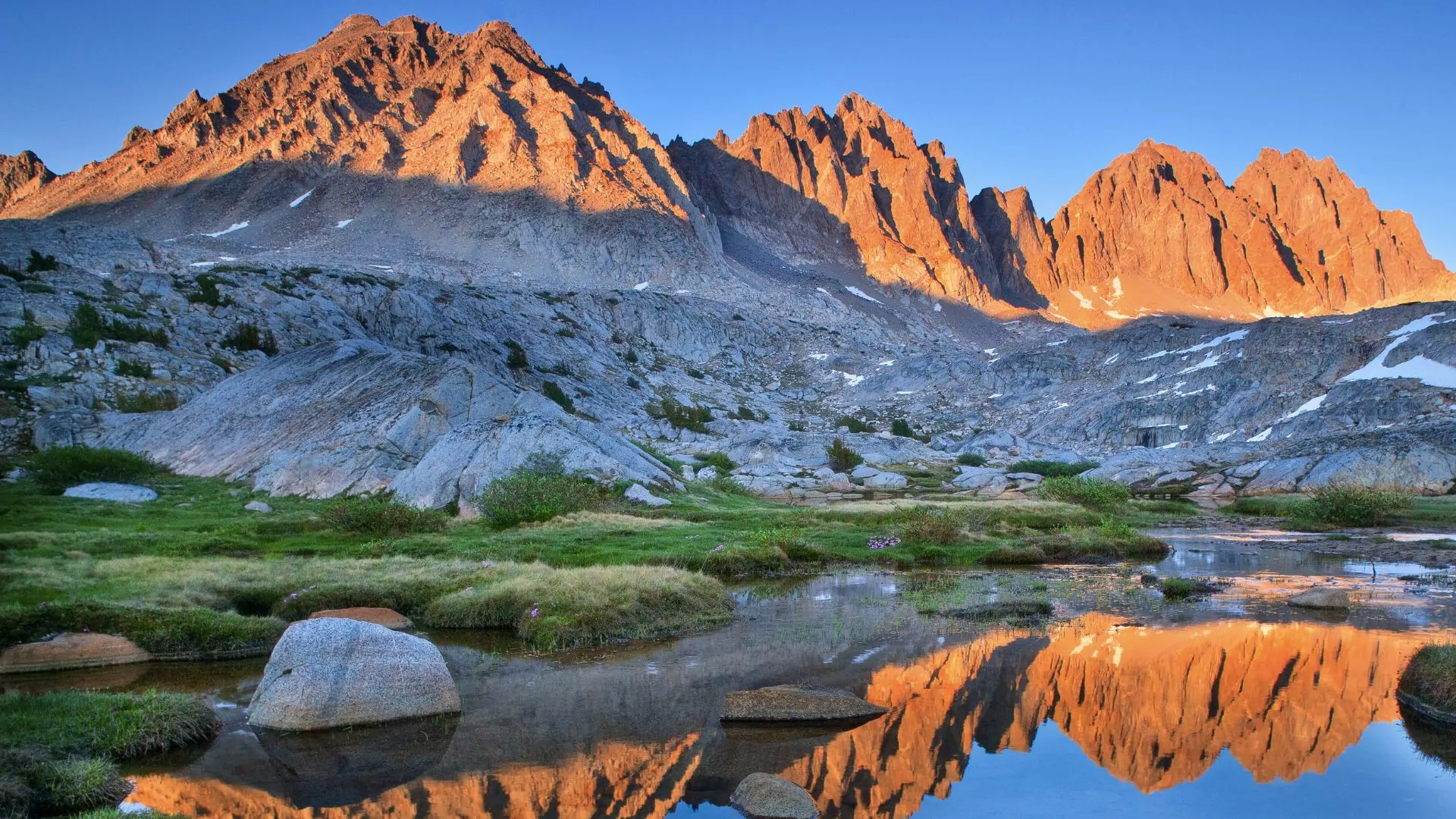 Dusy basin and bishop pass in the sierra nevada mountain range