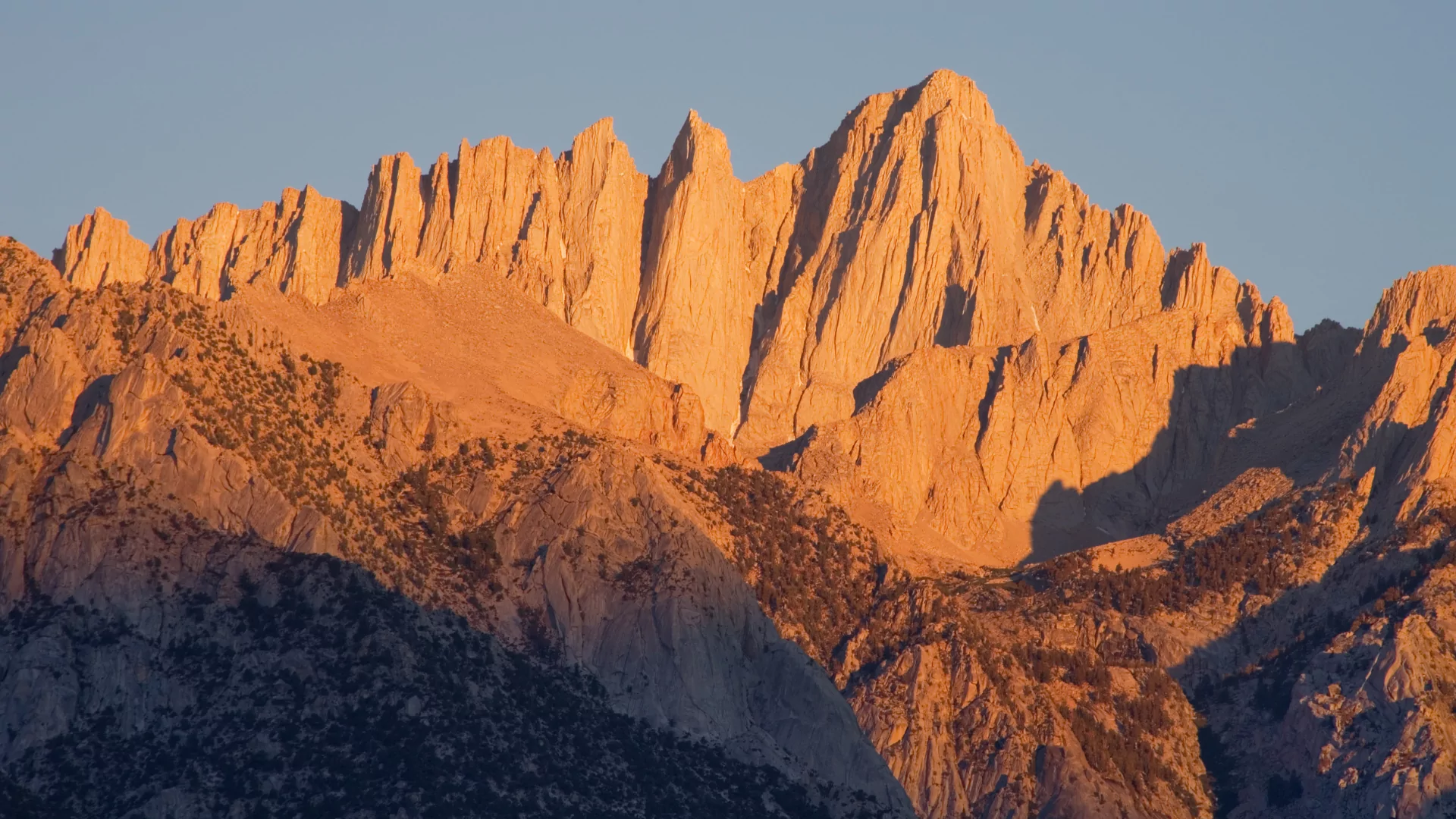 California's Mount Whitney rises out of the peaks of the Sierra Range