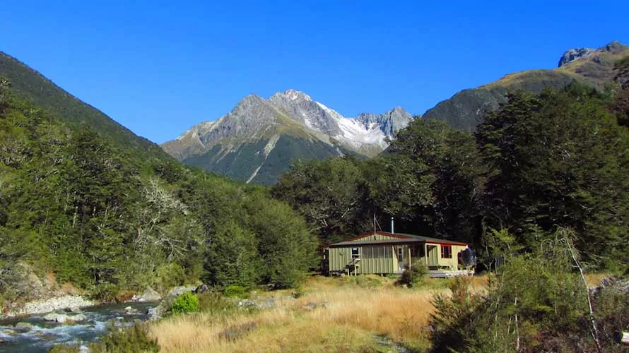 Backcountry hut in New Zealand