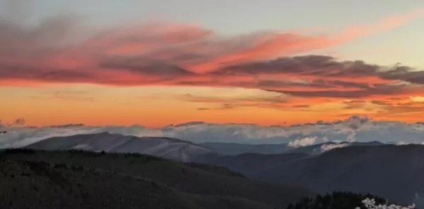 Shining rock wilderness winter sunset