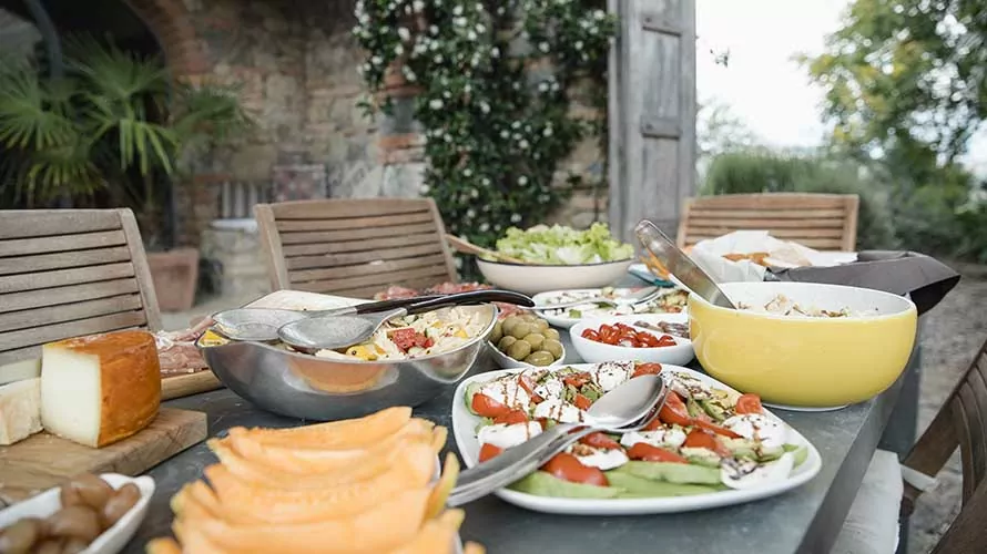 Italy food lunch spread