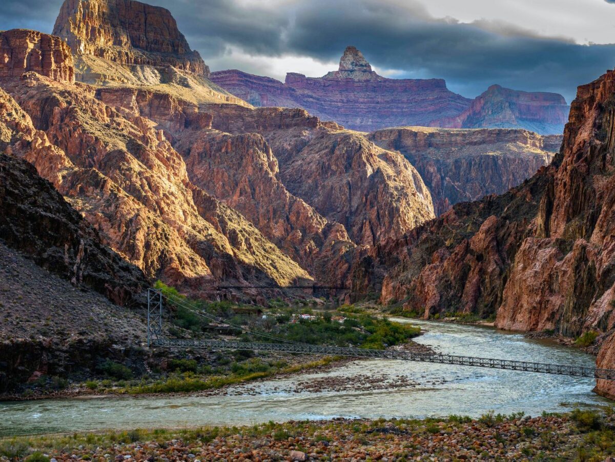 The colorado river flows through the Grand Canyon