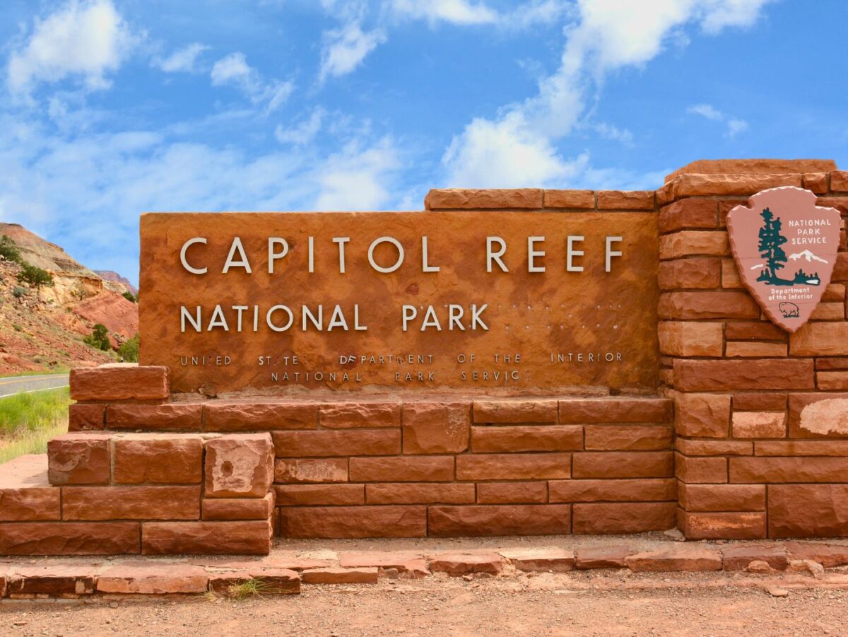 Capitol Reef National Park entrance sign