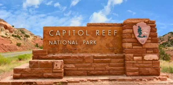 Capitol Reef National Park entrance sign