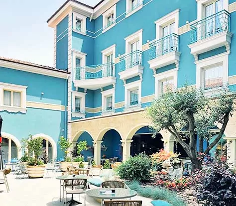 Cocja Boutique Hotel courtyard in Shkoder, Albania