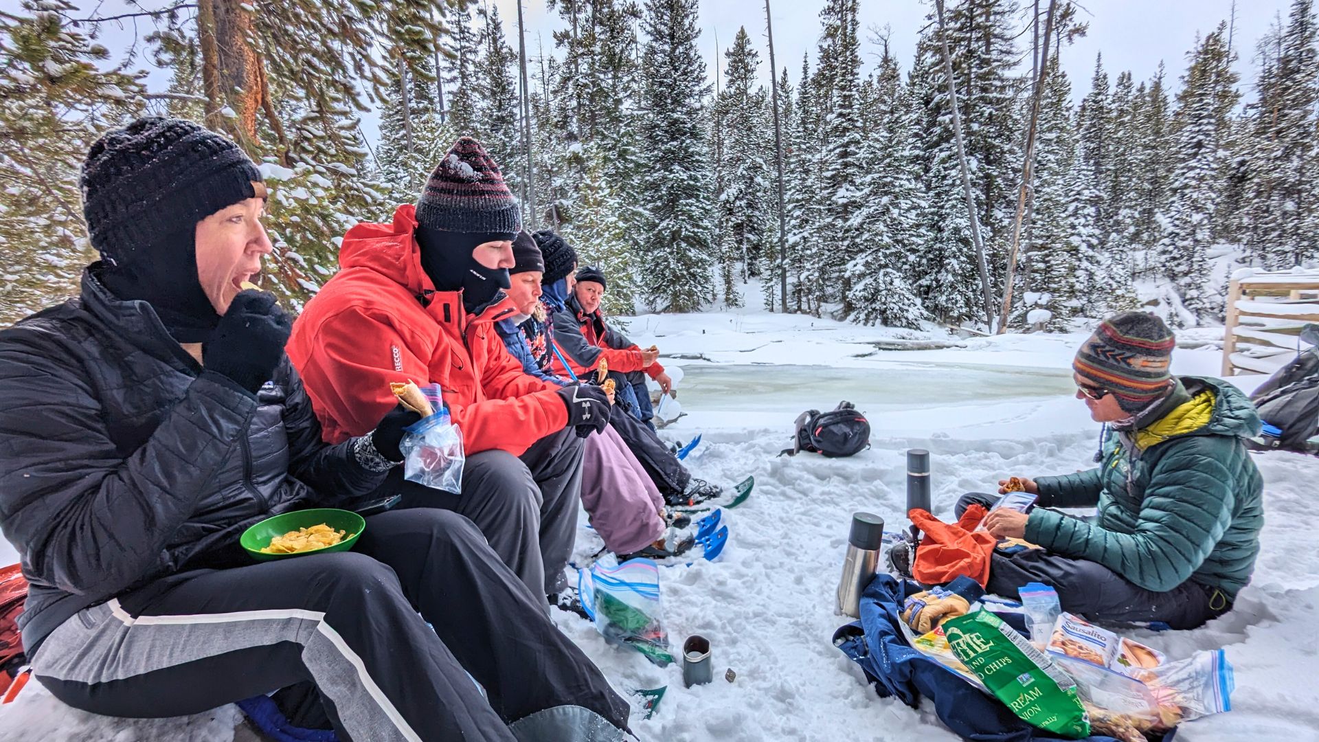 Winter picnic in the snow