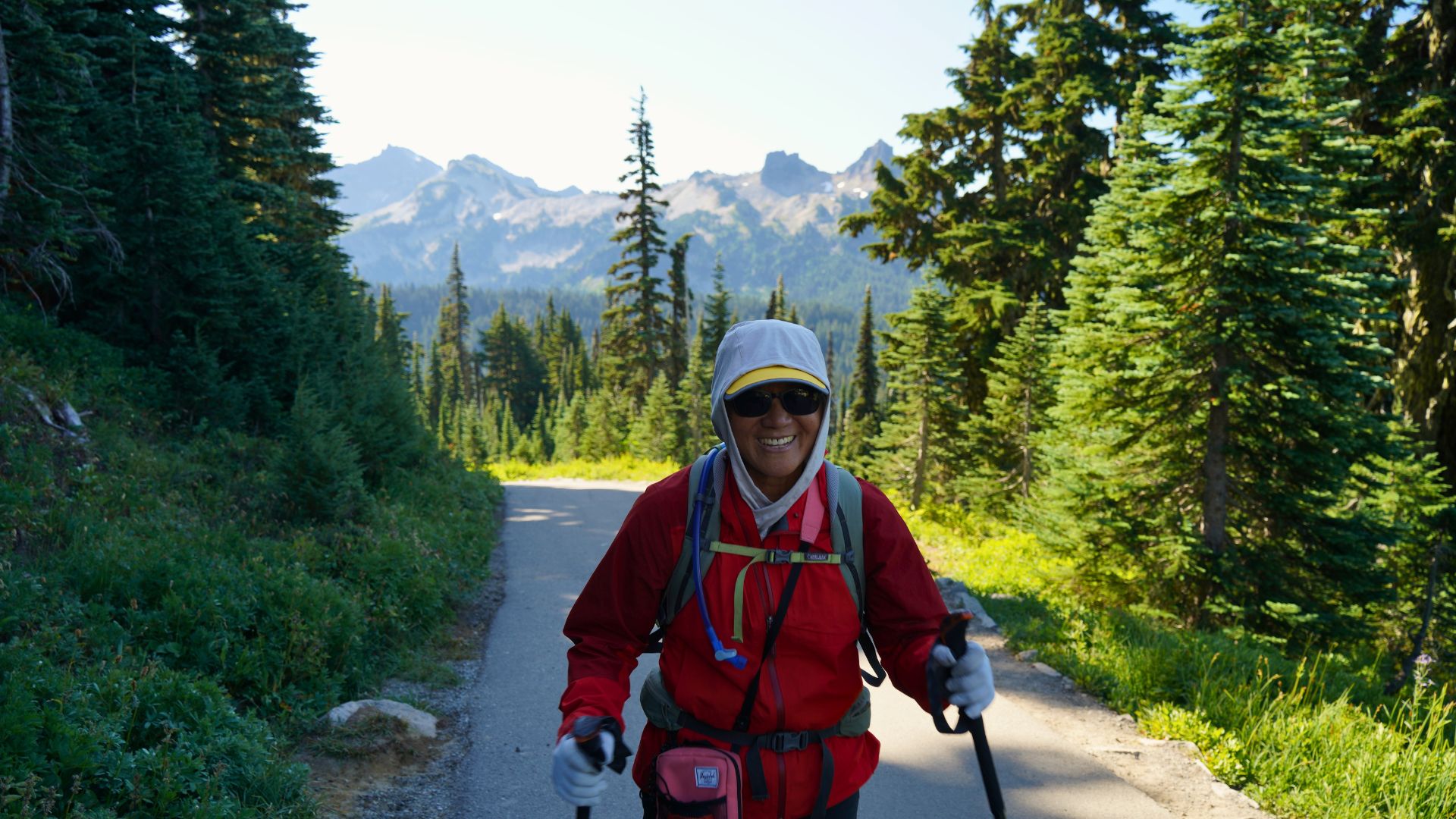 Hiker in Mount Rainier National Park