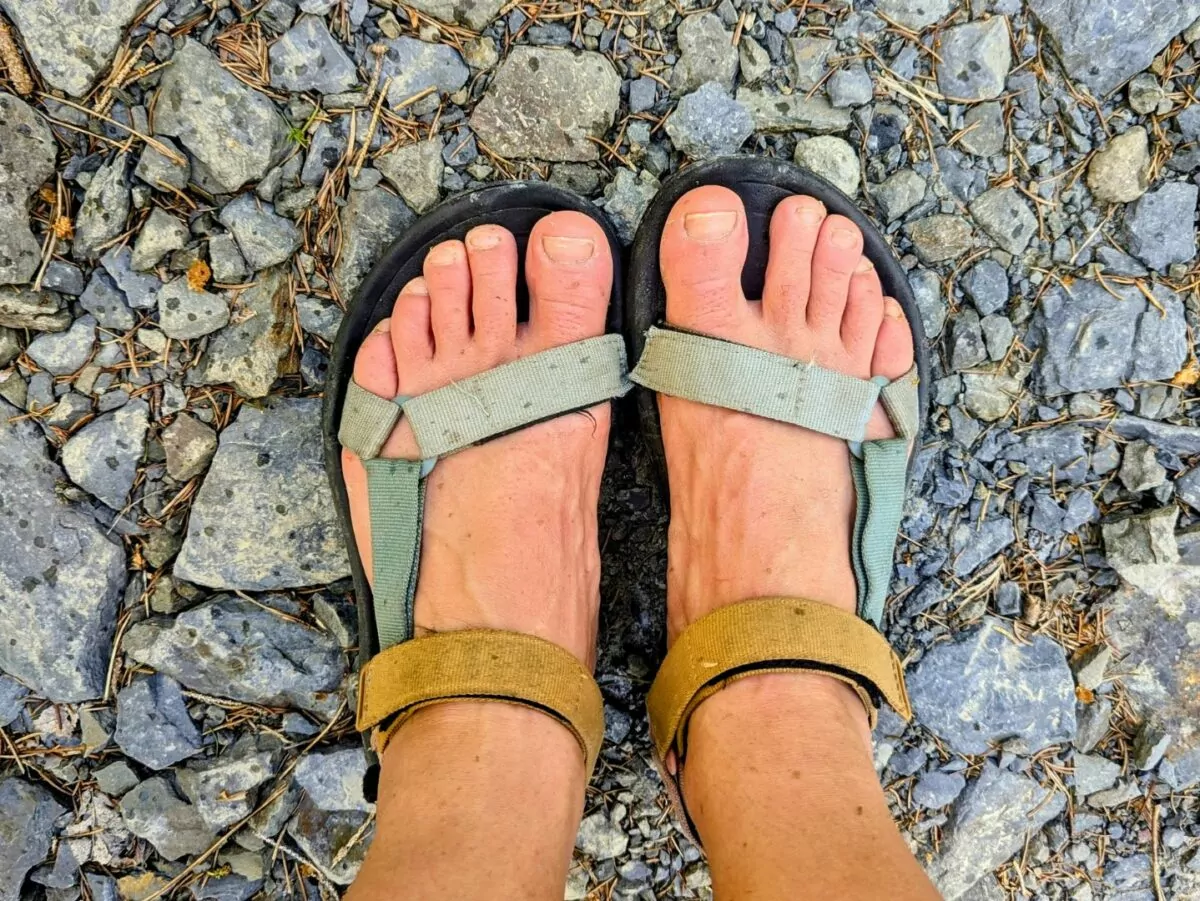 Teva sandals outside