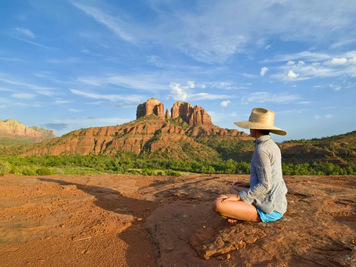 "Woman enjoying nature, Sedona, Arizona