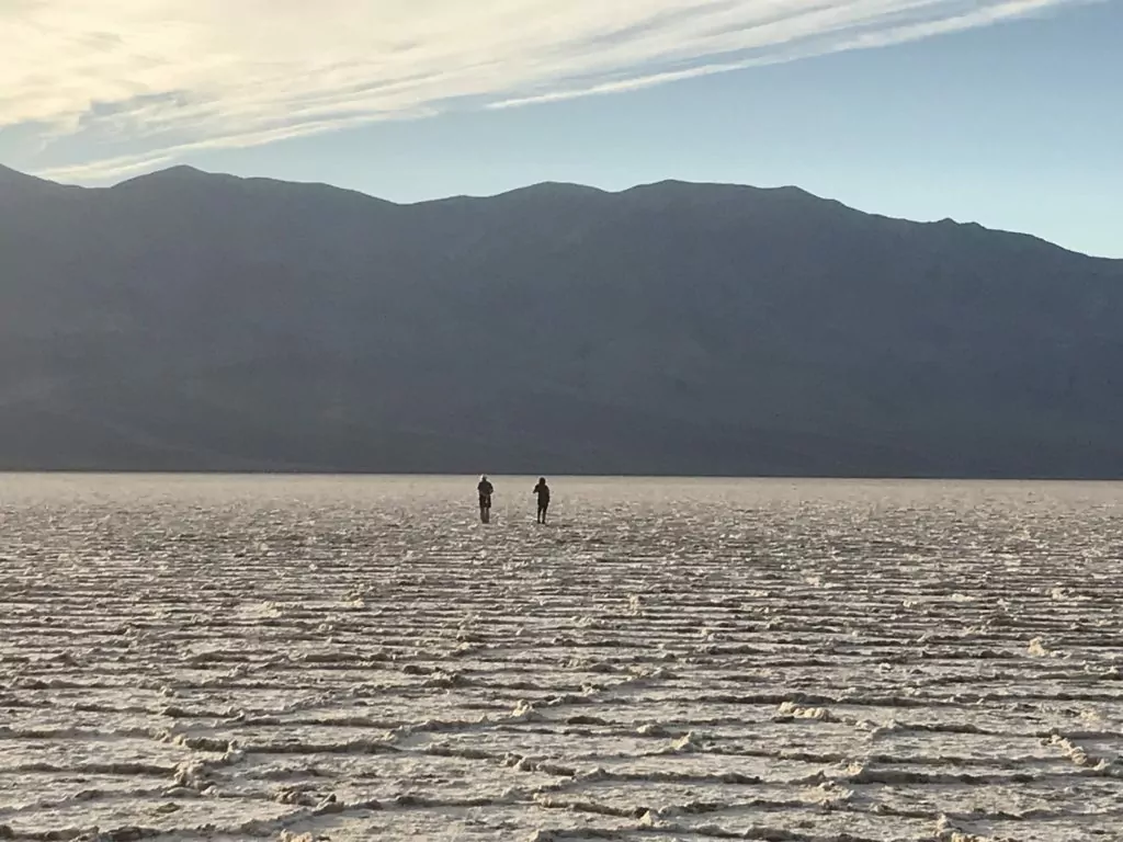 Hikers Badwater Basin
