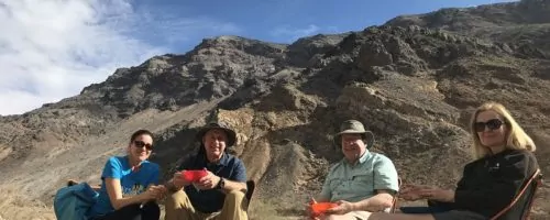 Death valley hikers happy