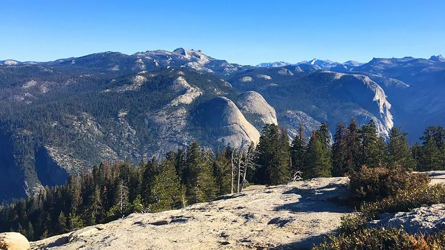 view of mountains from hiking trail