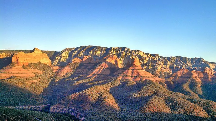 Arizona mountains in golden light