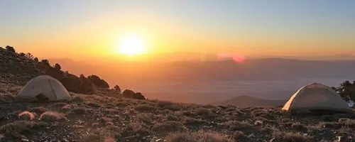 Tents and sunset