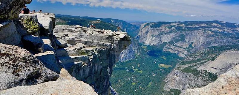 Rocky cliff over vista
