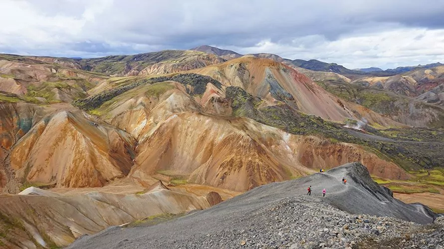 Icelandic landscape with brown rocky hills