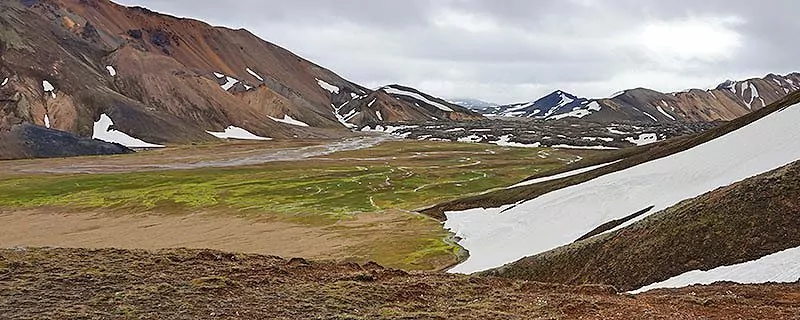 Icelandic landscape with snow