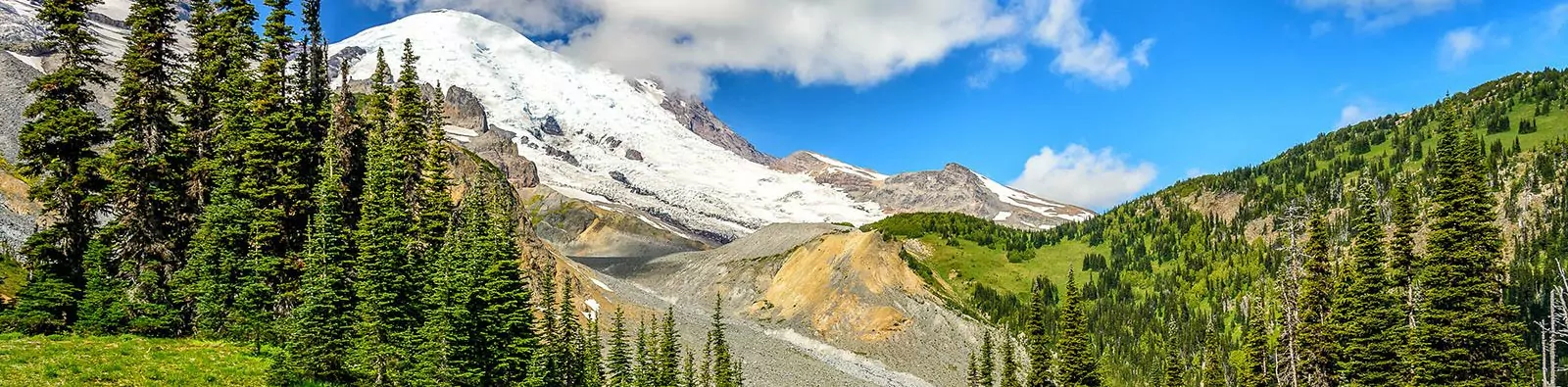 Glaciers on Mount Rainier in Mount Rainier National Park