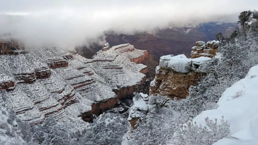 north rim grand canyon national park, a great winter hike without snowshoes