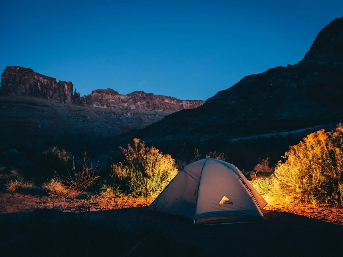 tent in the grand canyon