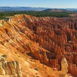 Bryce Amphitheater drapped in sunset hues.