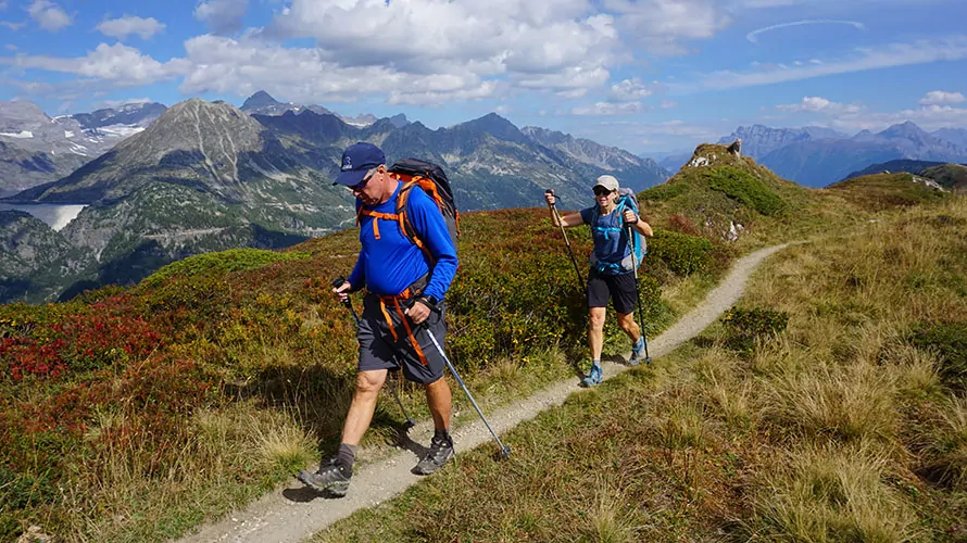 hikers on the tour du mont blanc trail