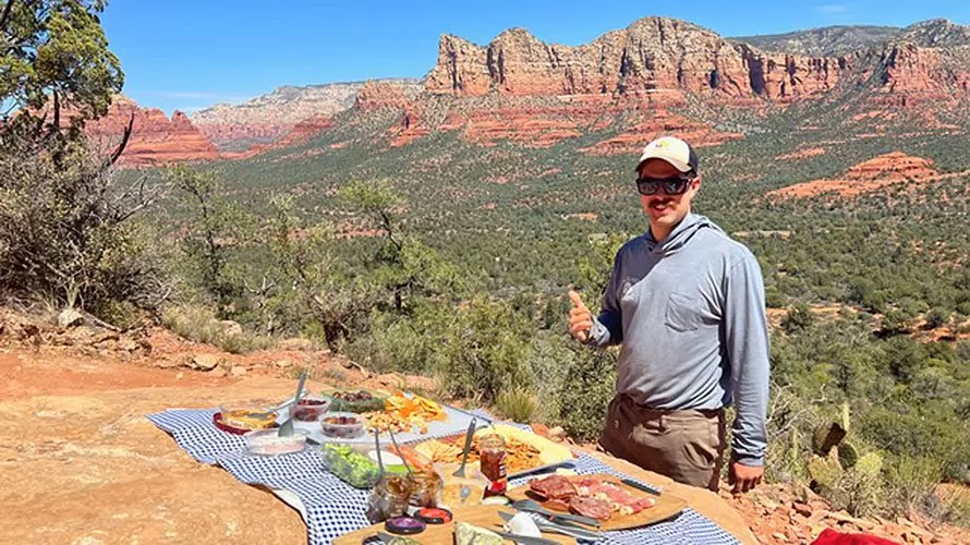 Wildland Trekking guide in Sedona during a picnic lunch