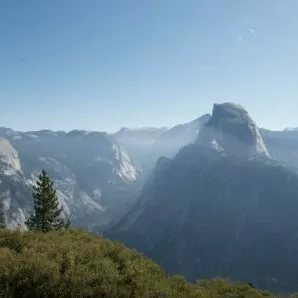 yosemite june half dome cloud's rest pine forest cliff