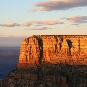 grand canyon at sunset orange light cliff May 