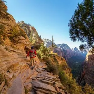 Zion in April guided hike tour camp