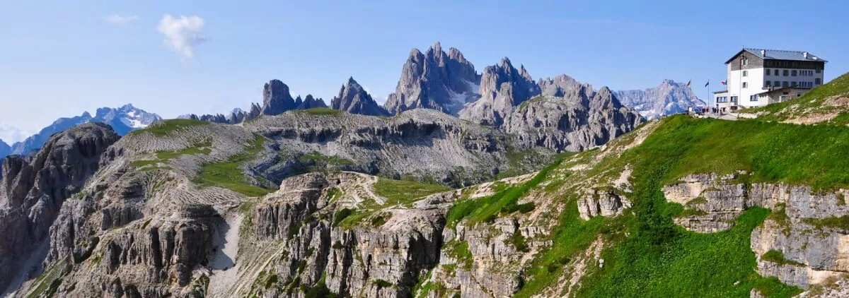 Mountain hut and view