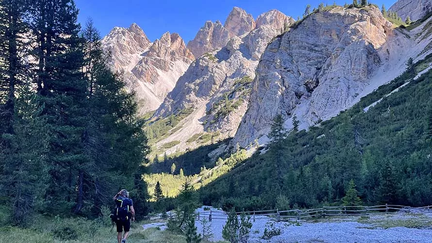 Hikers in the Alps on the Munich to Venice Trek