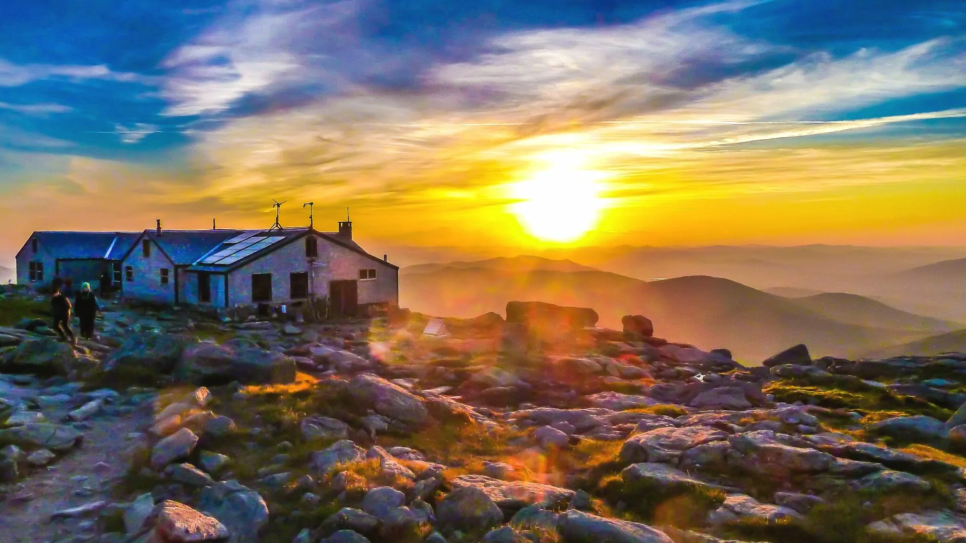 Lake of the Clouds Hut sits on the ridge of the Presidential Range in New Hampshire's White Mountains
