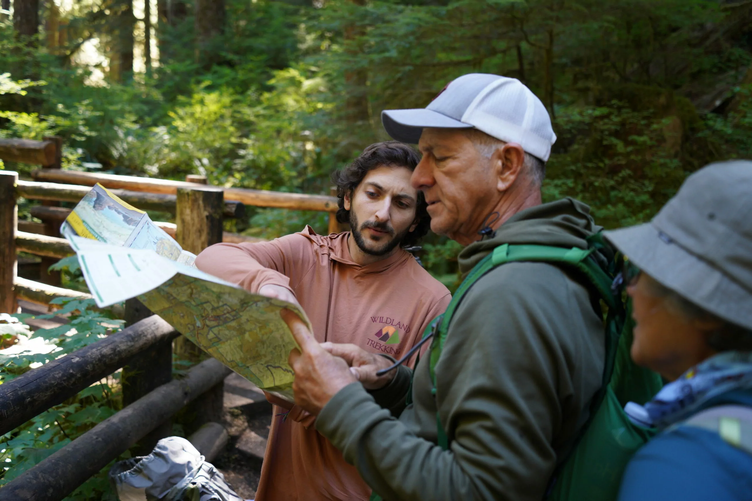 Outdoor guide showing guest map of trail