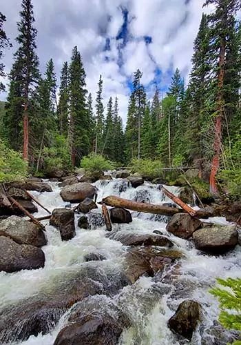 Cascading creek in the Rocky Mountains near Estes Park, Colorado
