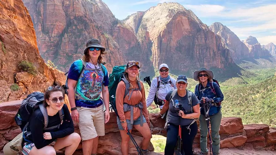 Wildland Trekking group of hikers in Zion National Park