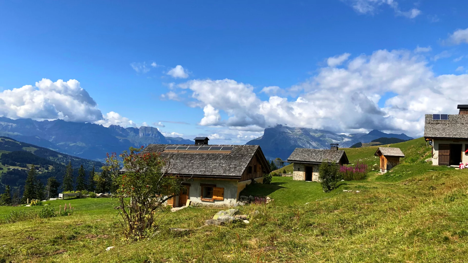 Mountain countryside of the alps on Tour du Mont Blanc