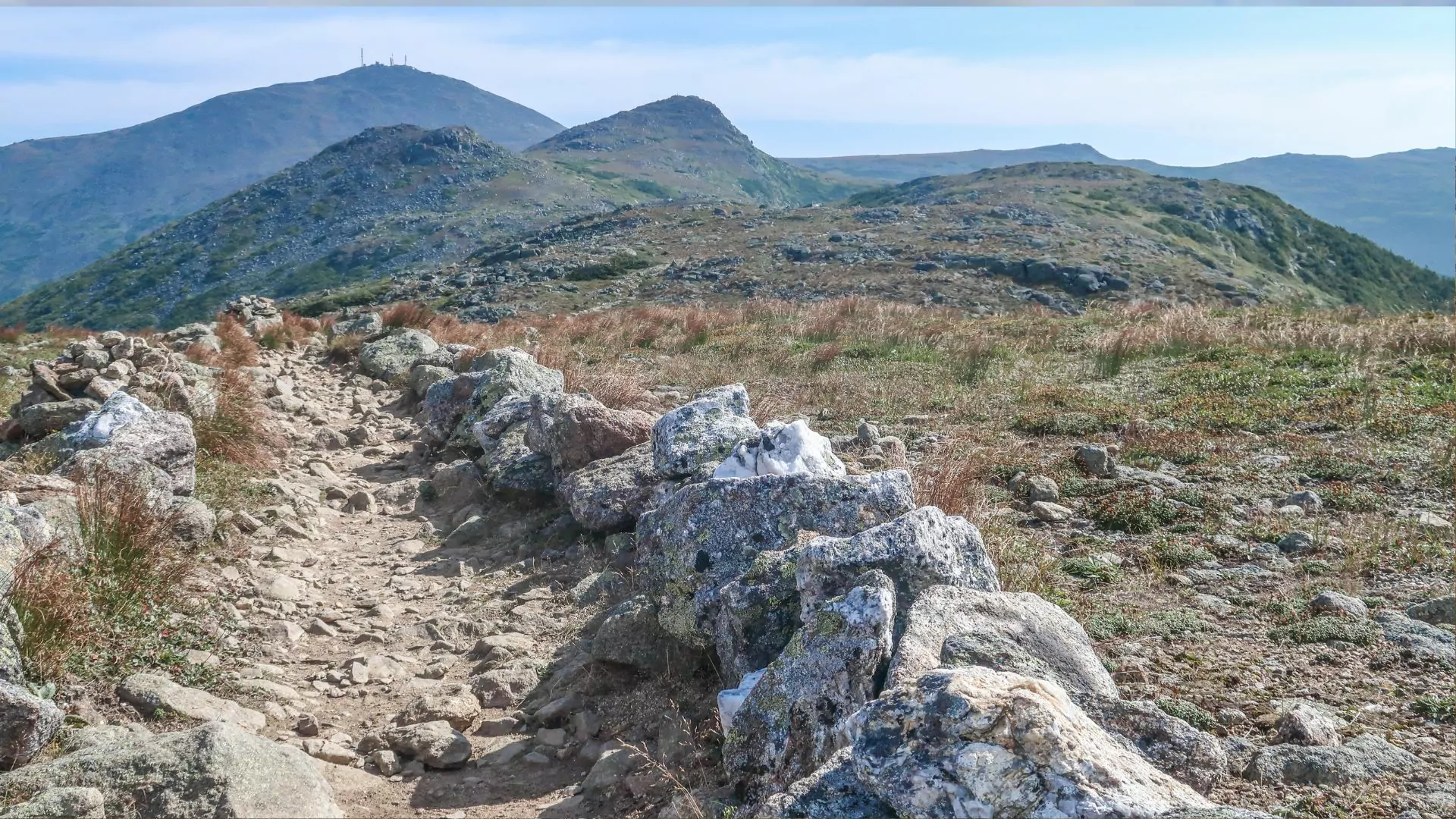 The Appalachian Trail stretches along the ridge of the Presidential Range