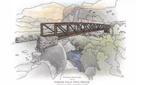 Grand Canyon Conservancy Ribbon Falls Bridge in Grand Canyon
