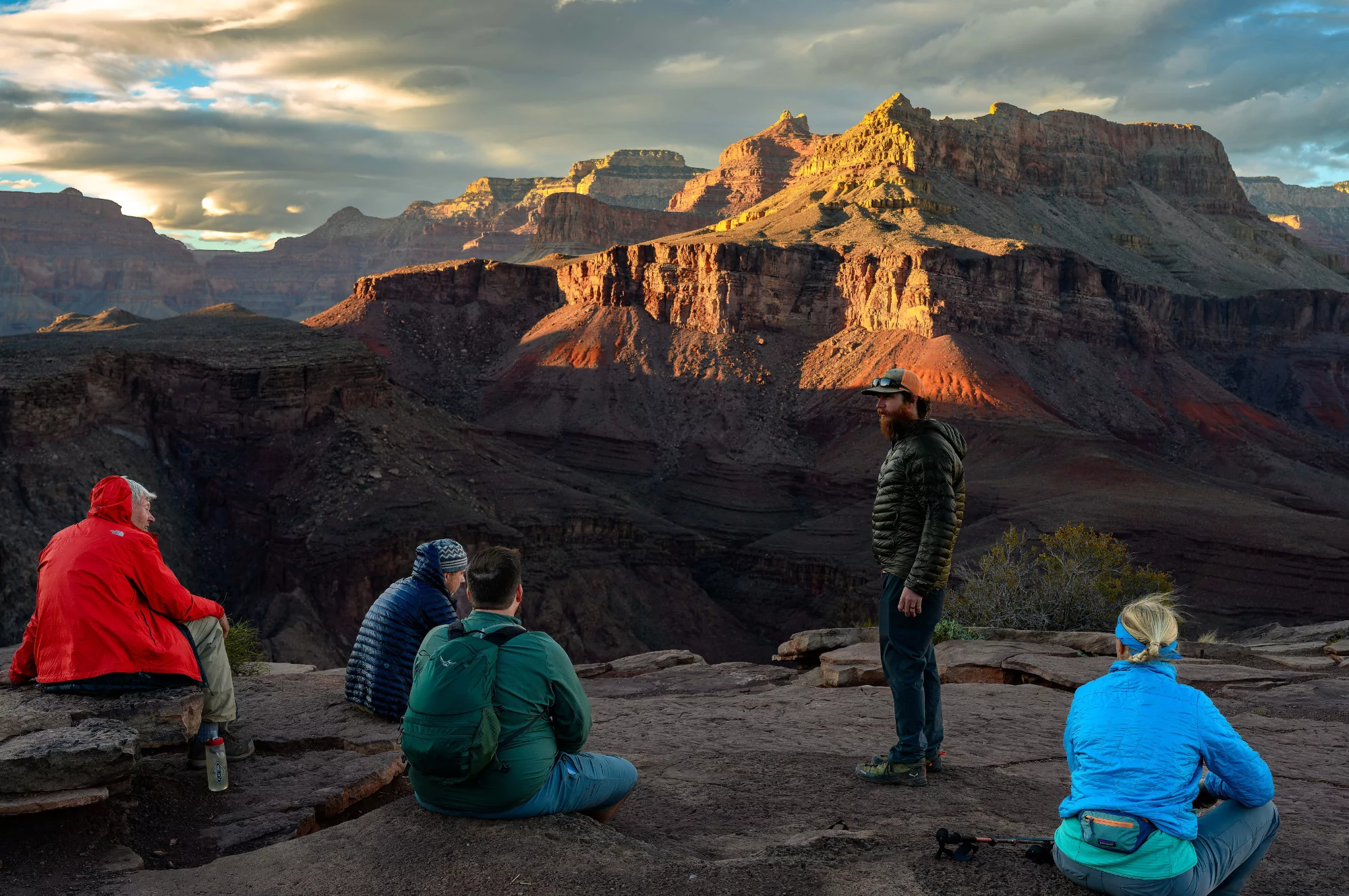 Taking in the canyon scenery on the Grand Canyon Rim to Rim thru hike