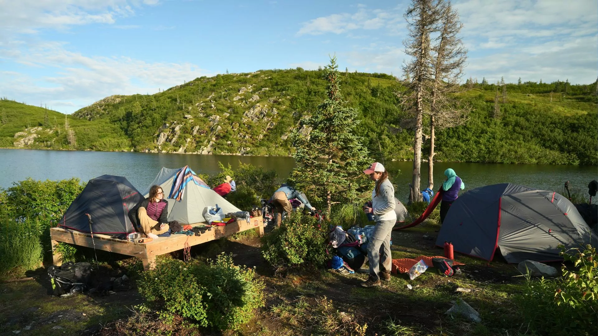 Camping at a designated wilderness site