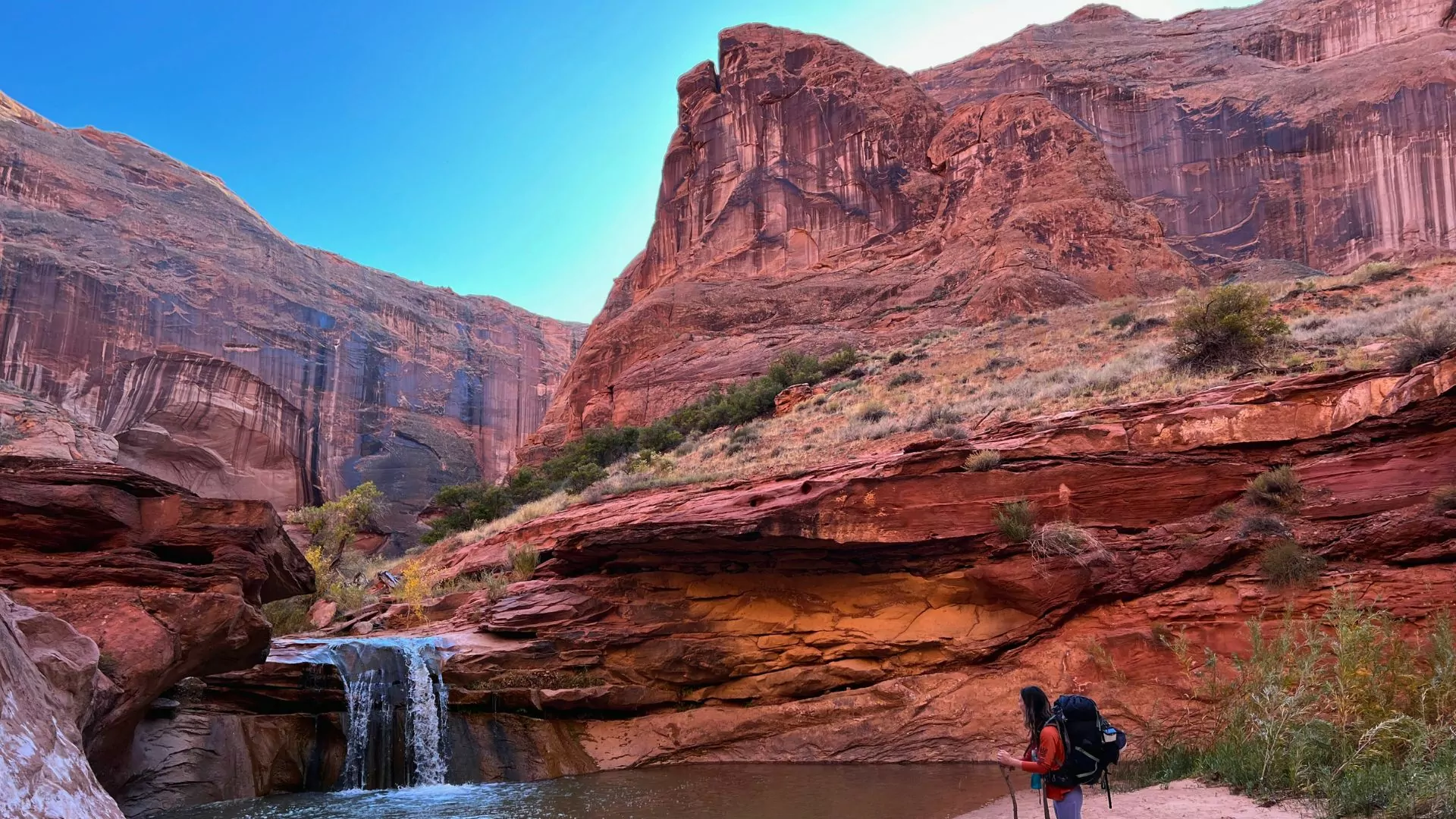 Backpacker in Coyote Gulch