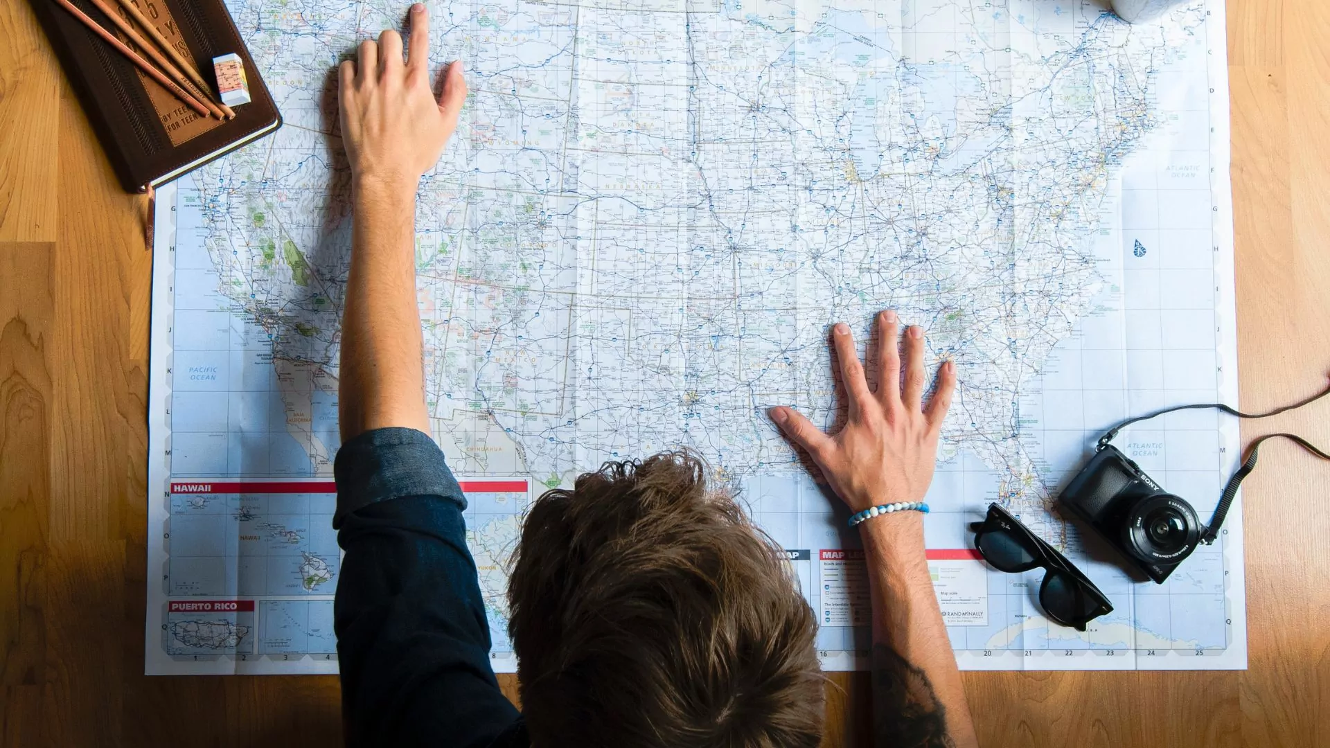 A man looks at a map