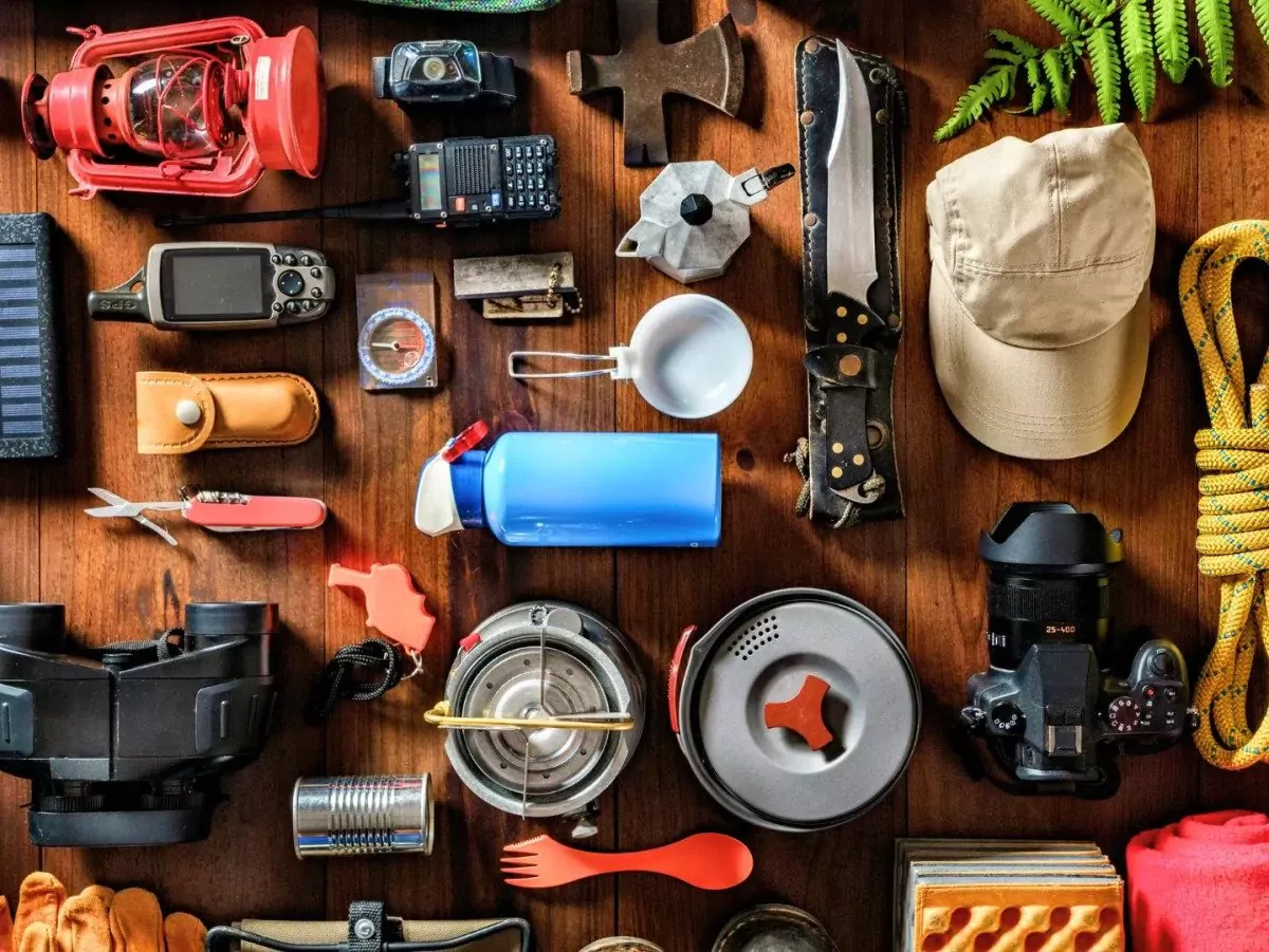 Outdoor gear|||Garmin fenix smartwatch|Garmin Inreach Mini|||Small backpack||GSI cook pot||||MSR tent|Pocket rocket backpacking stove|Nemo sleeping bag|||Tent|||Osprey backpack||||||Altra trailrunner|A hiker wears his backpack in the mountains|Men's hiking boot|Women's hiking boot|Headlamp|Ultralight backpacking tent|Hyperlite mountain gear backpack||Down jacket||Trekking poles